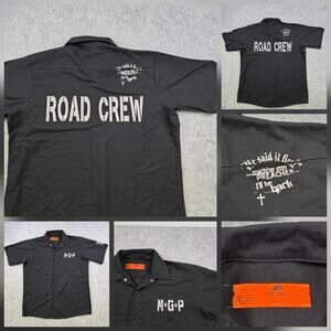 Machine Gun Preacher Road Crew T Shirt Mens XL Black Red Movie Film MGP Workwear